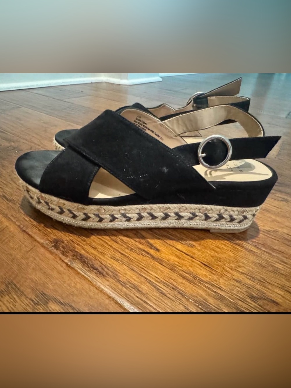 a new day Black Espadrille Platform Slingback Sandal